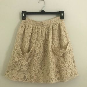 Lacy Midi Skirt with Pockets